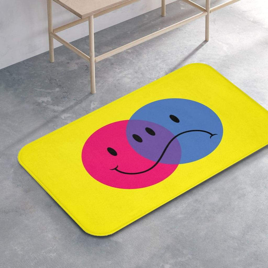 bipolar bath mat -cool bathmats - yellow color- upbeat and lofi- Wavechoppa